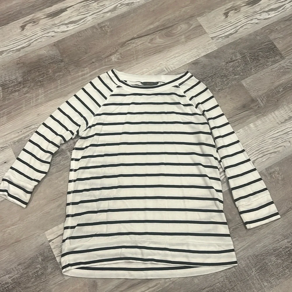 MIX BY 41 HAWTHORN Arnold Three Quarter Sleeve Raglan Knit Top size M - Picture 3 of 6